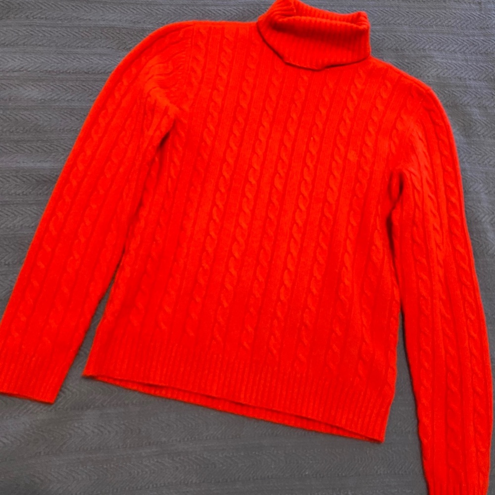 Red Cashmere Ralph Lauren Turtleneck Sweater